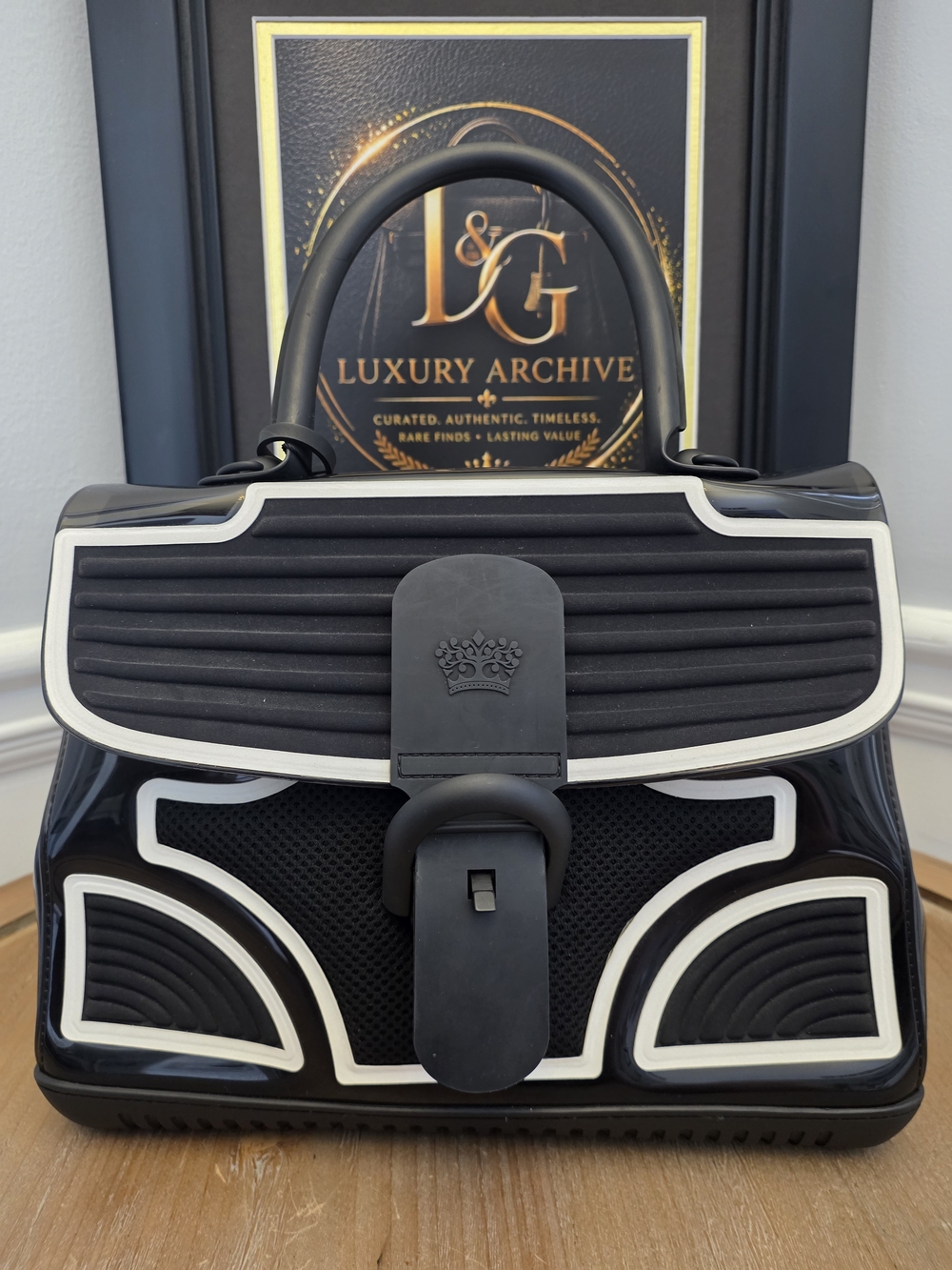 Delvaux Brillant MM The Champion Limited Edition Black White Bag